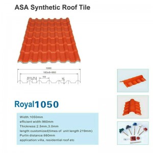 Royal1050 Új ASA szintetikus gyanta tetőcserép tetőlemez gyár eladó